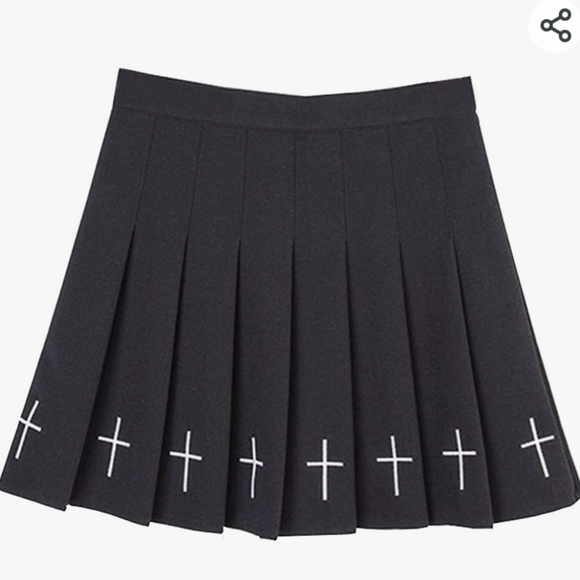 Amazon Dresses & Skirts - Black Pleated Skirt with Crosses